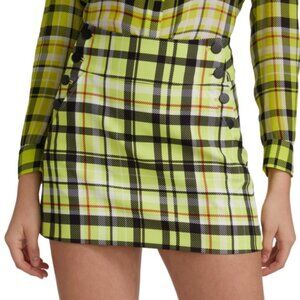 Alice + Olivia Donald Plaid Button Skirt